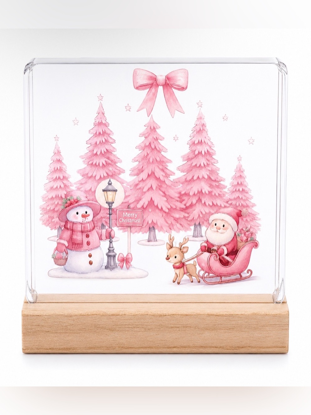 *BUY NOW* Pink Christmas Acrylic Decoration